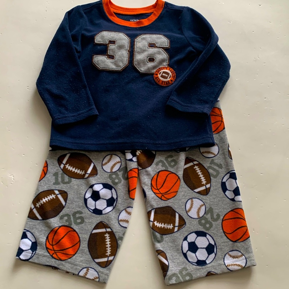 Carter’s Sports Theme Fleece PJs Set Boys 2T